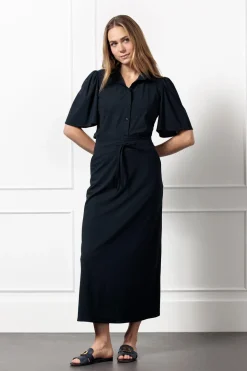 Dames blouse korte mouw blauw