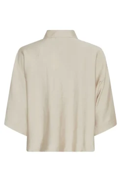 Dames blouse korte mouw ecru