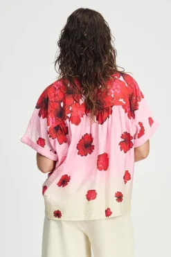Dames blouse korte mouw ecru