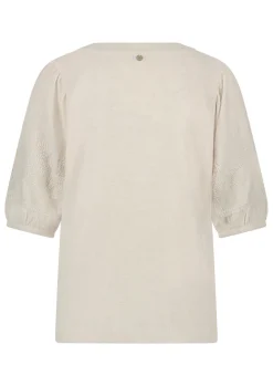 Dames blouse korte mouw ecru