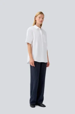Dames blouse korte mouw ecru