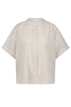 Dames blouse korte mouw ecru