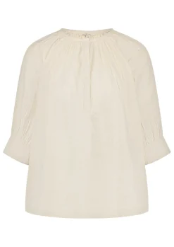 Dames blouse korte mouw ecru