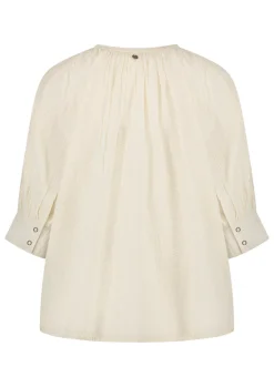 Dames blouse korte mouw ecru
