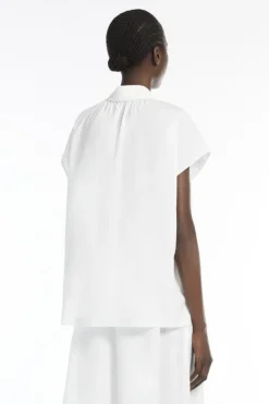 Dames blouse korte mouw ecru