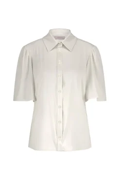 Dames blouse korte mouw ecru