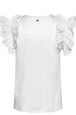 Dames blouse korte mouw ecru