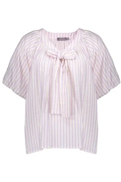 Dames blouse korte mouw grijs