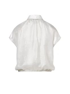 Dames blouse korte mouw grijs