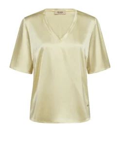 Dames blouse korte mouw geel