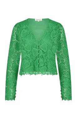 Dames blouse korte mouw groen