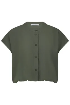 Dames blouse korte mouw groen