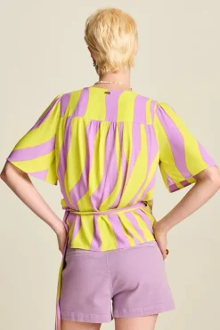 Dames blouse korte mouw geel