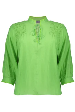 Dames blouse korte mouw groen