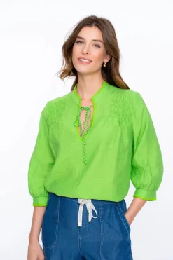 Dames blouse korte mouw groen
