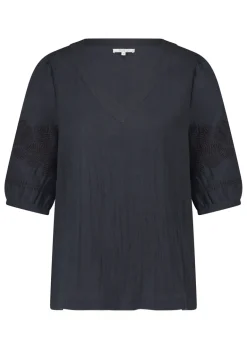 Dames blouse korte mouw grijs