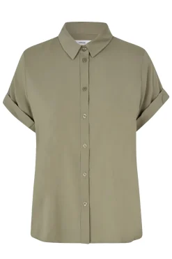 Dames blouse korte mouw groen
