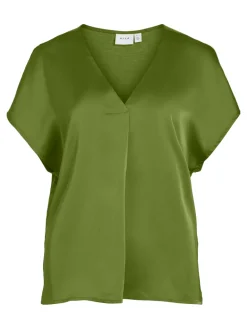 Dames blouse korte mouw groen