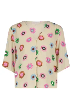 Dames blouse korte mouw oranje