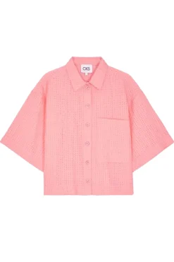 Dames blouse korte mouw oranje