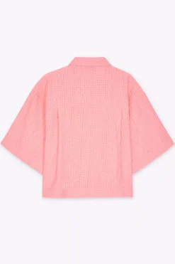 Dames blouse korte mouw oranje