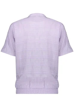 Dames blouse korte mouw paars