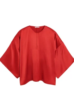 Dames blouse korte mouw rood