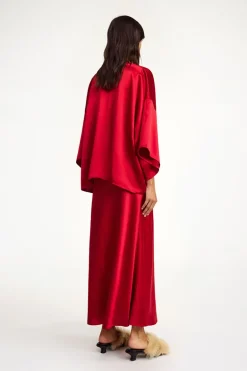 Dames blouse korte mouw rood