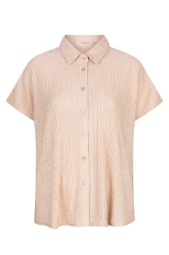 Dames blouse korte mouw rose