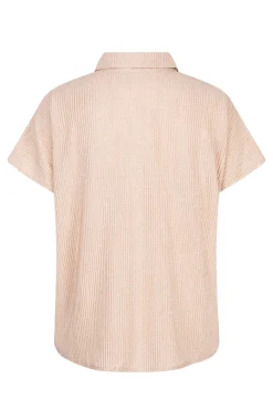 Dames blouse korte mouw rose