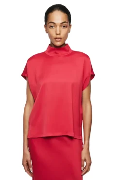 Dames blouse korte mouw rood