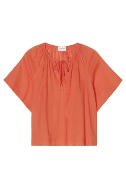 Dames blouse korte mouw rood