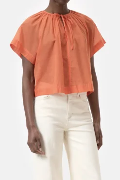 Dames blouse korte mouw rood