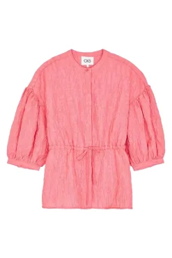 Dames blouse korte mouw rose