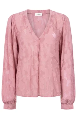Dames blouse korte mouw rose