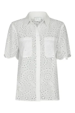 Dames blouse korte mouw wit