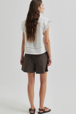 Dames blouse korte mouw wit