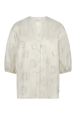 Dames blouse korte mouw wit