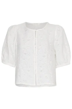 Dames blouse korte mouw wit