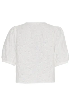 Dames blouse korte mouw wit