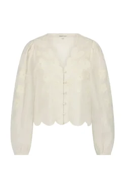 Dames blouse korte mouw wit