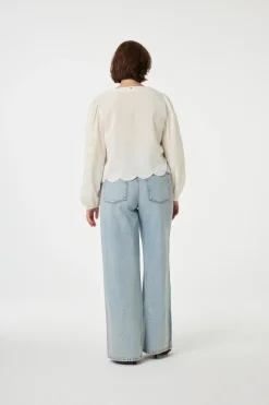 Dames blouse korte mouw wit