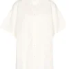 Dames blouse korte mouw wit