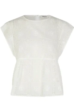 Dames blouse korte mouw wit