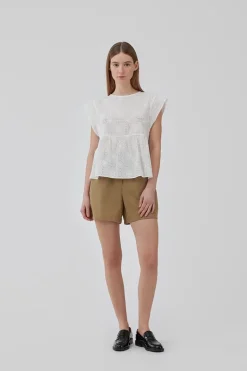 Dames blouse korte mouw wit