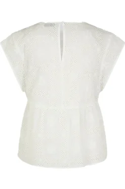 Dames blouse korte mouw wit