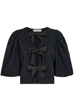 Dames blouse korte mouw zwart