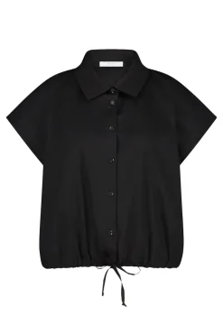 Dames blouse korte mouw zwart