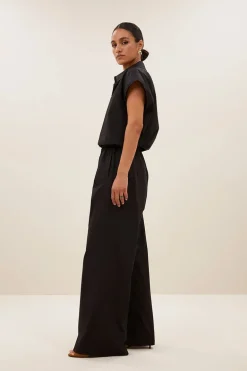 Dames blouse korte mouw zwart