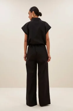 Dames blouse korte mouw zwart